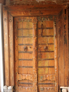 Gujarati carved wooden door.