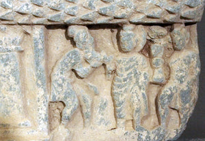 Gandhara curved stone panel from a stupa drum