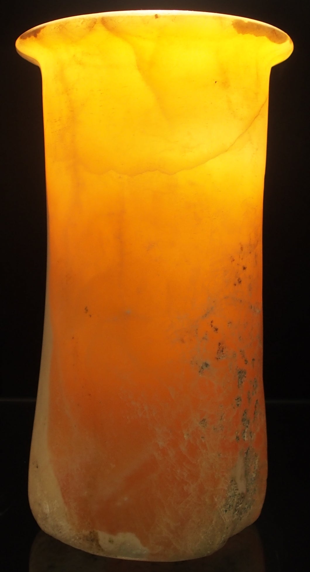 A Bactrian banded-calcite / alabaster tall vessel