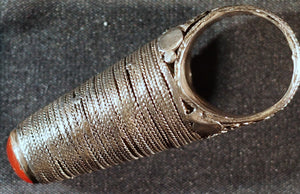 A Turkoman ‘tower’-ring in silver.