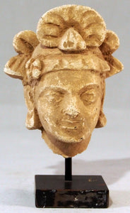 Head of a turbaned Bodhisattva, Gandhara.