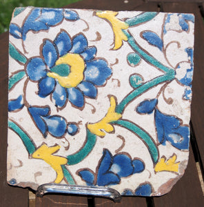 timurid cuerde seca pottery tile