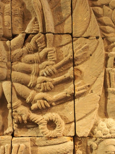 Javanese terracotta panel 14th-15th century. Abduction of Sita.