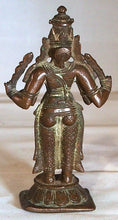 Load image into Gallery viewer, Bronze statue of a four-armed Deva, south India