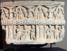 Load image into Gallery viewer, Gandhara curved stone panel from a stupa drum