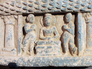 Gandhara curved stone panel from a stupa drum
